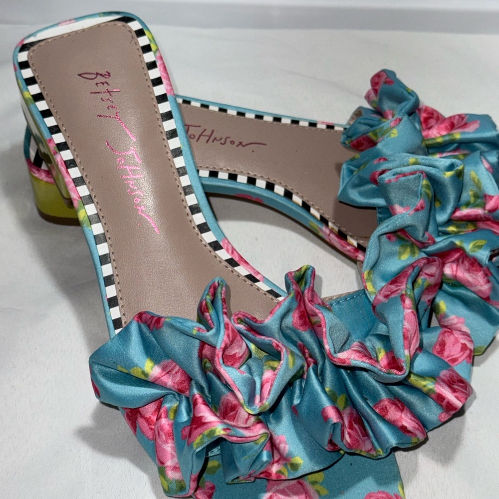 Betsey Johnson Blue Floral Women's sandals